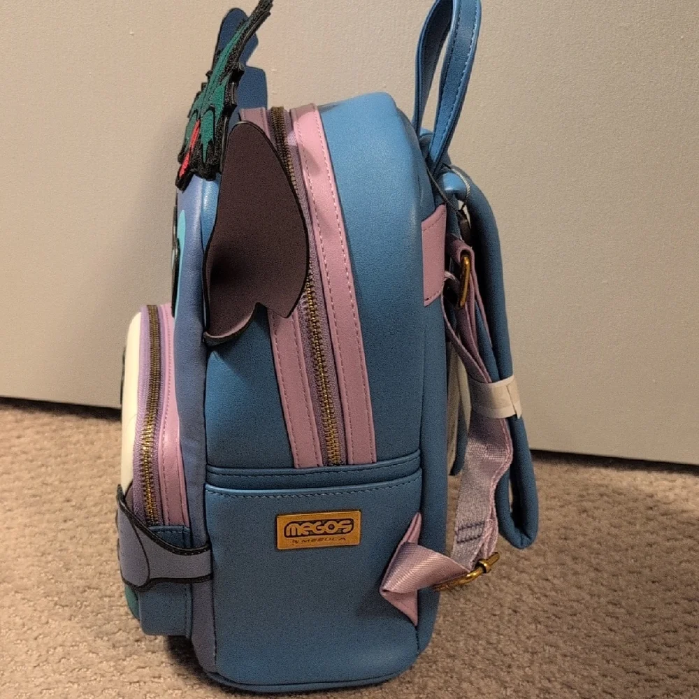 Stitch Figural Holly Christmas Holiday Mini Backpack - Blue NWT